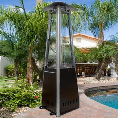AZ Patio Tall Commercial Natural Gas Triangle Glass Tube Heater-Hammered Bronze