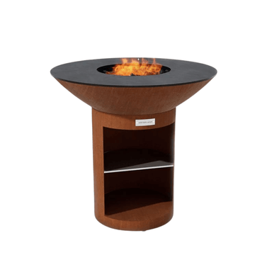 Arteflame Classic 40" Grill - Tall Round Base With Storage  with large storage compartment for wood