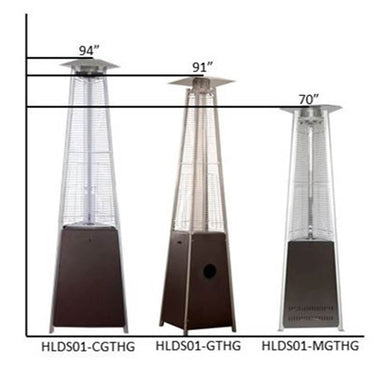 AZ Patio Compact Tall Quartz Glass Tube Heater- Hammered Bronze Finish