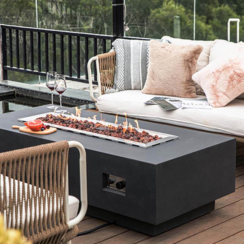 Transform your outdoor living space with this elegant fire feature