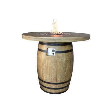 Contemporary fire table with rustic charm