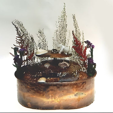Fountains By Design Aquarius Tabletop Copper Fountain with Flowers