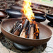 Ohio Flame Patriot Fire Pit with a wood fire burning inside