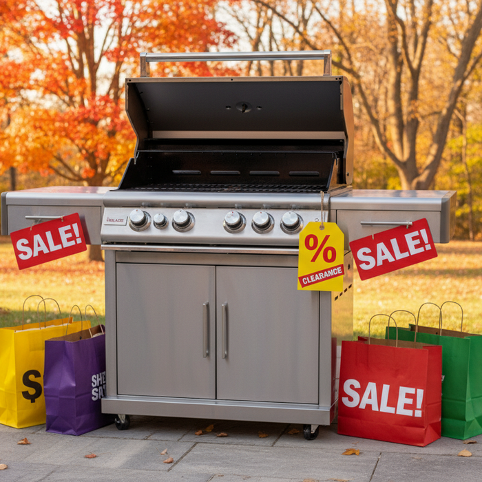 Man Cutting Beef with Scissors Over a Barbecue