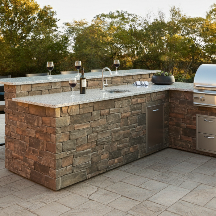 Outdoor Kitchen & BBQ Island Finishes: Stucco, Stone, Brick & More Explained