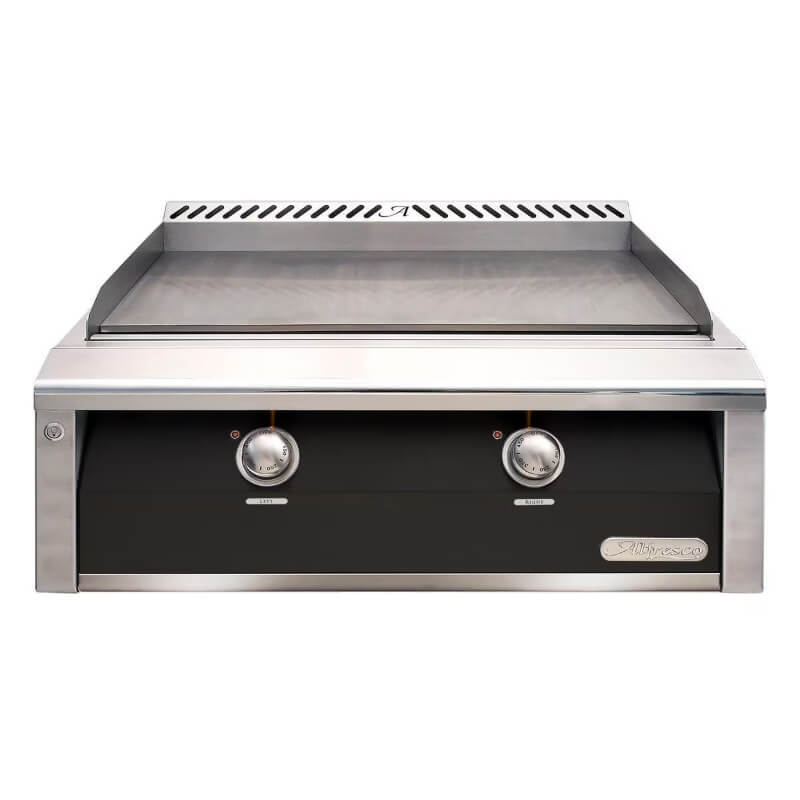 Alfresco 30 Inch Gas Griddle in Jet Black Matte AXE 30GT SM9005Alfresco 30 Inch Stainless Steel Built-In Gas Griddle | Jet Black Gloss
