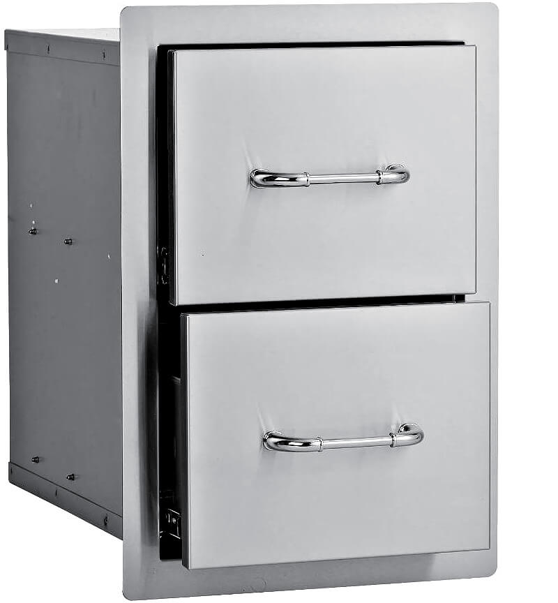 Bull 15 Inch Stainless Steel Double Access Drawer