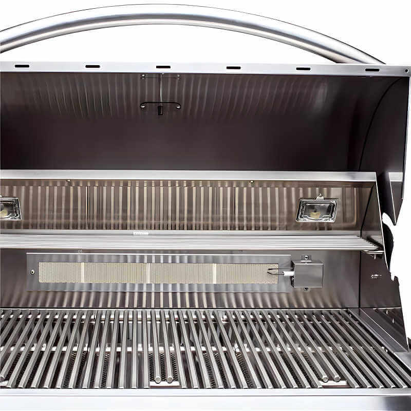 EZ Finish Systems 10 Ft Ready-To-Finish Grill Island - Blaze Professional LUX 34-Inch Grill | Full Length Warming Rack