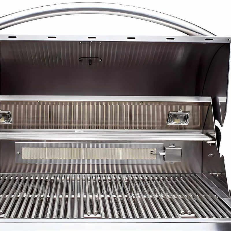 EZ Finish Systems 10 Ft Ready-To-Finish Grill Island | Blaze Professional LUX 34-Inch 3 Burner Gas Grill | Warming Rack