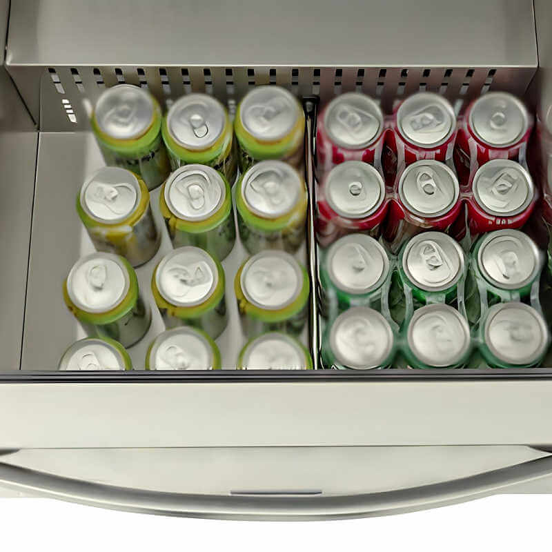 EZ Finish Systems 6 Ft Ready-To-Finish Grill Island | Blaze 23-Inch 5.1c Double Drawer Refrigerator  | Drawer Dividers