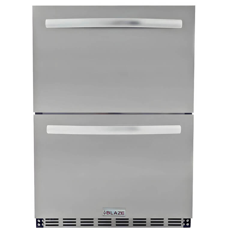 EZ Finish Systems 6 Ft Ready-To-Finish Grill Island | Blaze 23-Inch 5.1c Double Drawer Refrigerator 