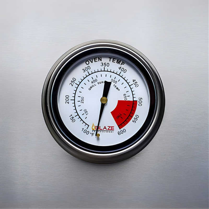 EZ Finish Systems 6 Ft Ready-To-Finish Grill Island | Blaze Professional LUX 34-Inch 3 Burner Gas Grill | analog Temp Gauge on Grill Hood