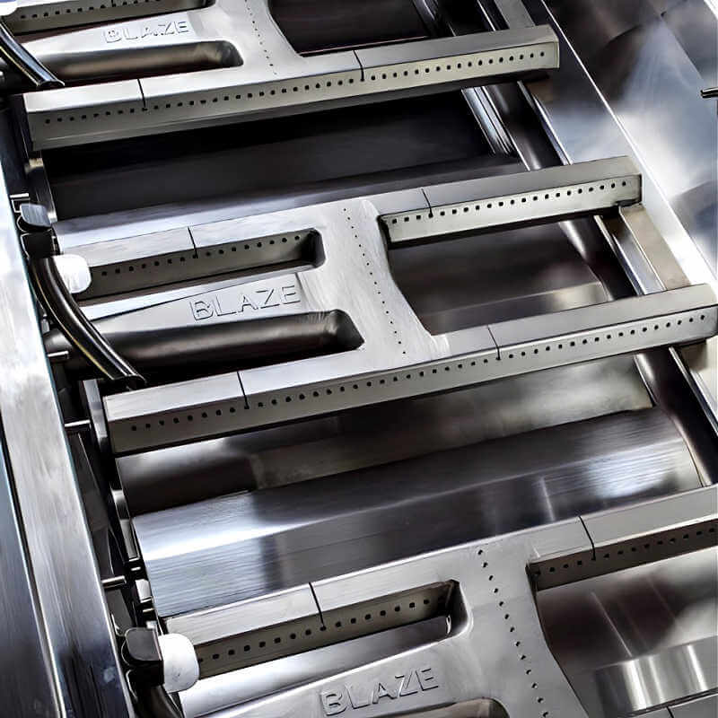 EZ Finish Systems 6 Ft Ready-To-Finish Grill Island | Blaze Professional LUX 34-Inch 3 Burner Gas Grill | H-Shaped Burners