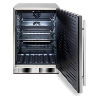 EZ Finish 6 Ft Ready-To-Finish Grill Island | Blaze 24-Inch 5.5c Refrigerator | Glass Shelves