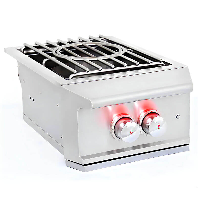 EZ Finish Ready To Finish Grill Island - Blaze Professional LUX Built-In High-Performance Gas Power Burner - Red LED Lighting
