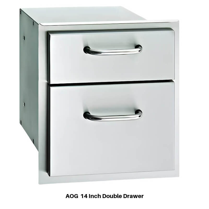 AOG 14 Inch Double Drawer in Stainless Steel