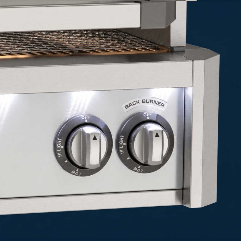 AOG L-Series Gas Grill Accent White Control Panel Lifestyle View