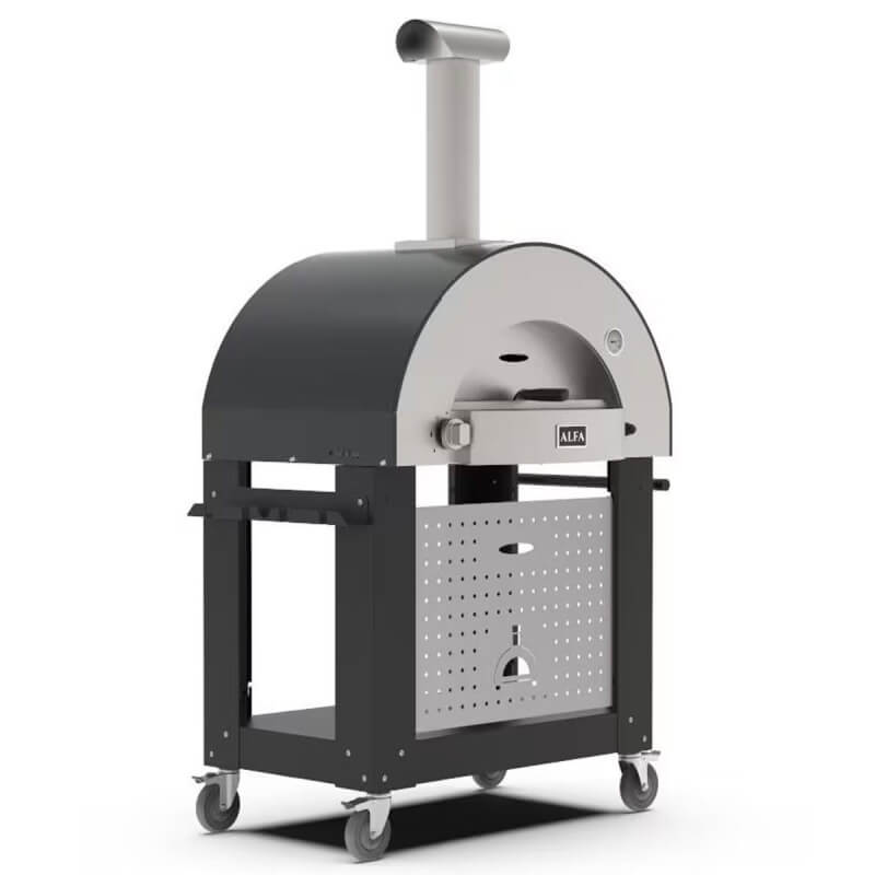 Alfa Classico 2 Pizze Gas Pizza Oven w/ Cart | Stainless Steel Front Design