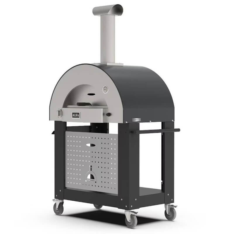 Alfa Classico 2 Pizze Gas Pizza Oven w/ Cart | Caster Wheels w/ Lock