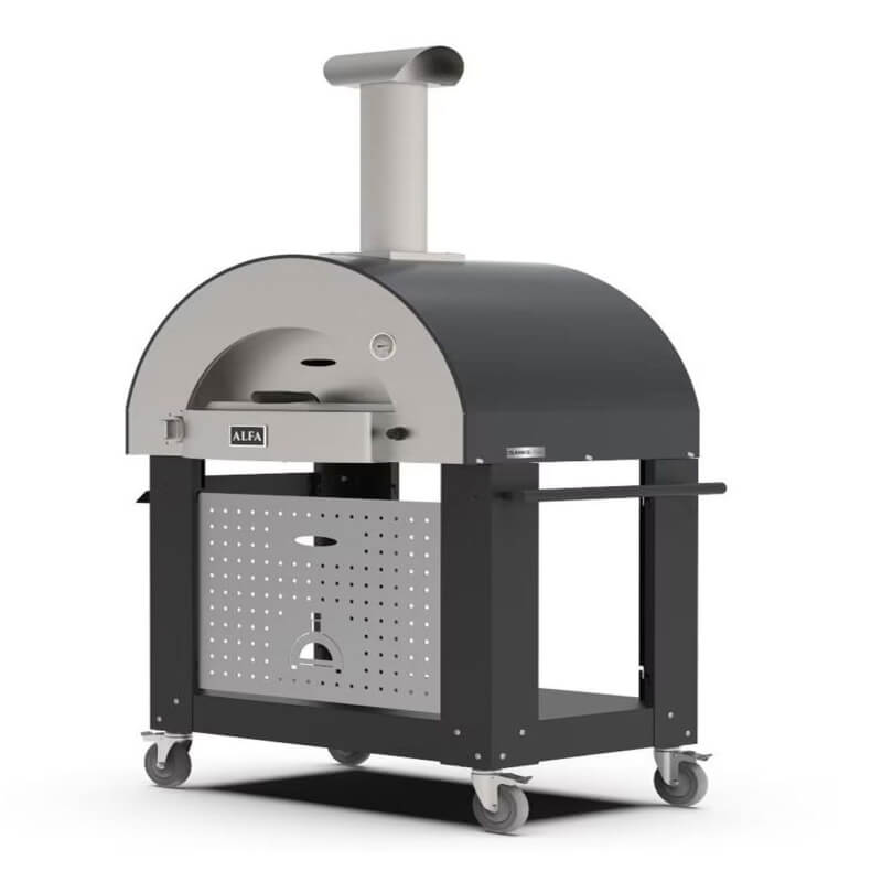 Alfa Classico 4 Pizze Gas Pizza Oven w/ Cart | Push Handle on Cart