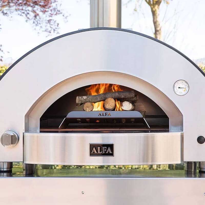 Alfa Classico 4 Pizze Gas Pizza Oven | Shown with Hybrid Kit