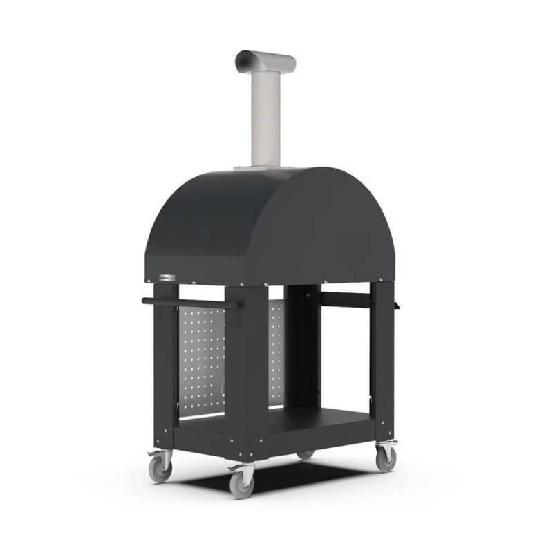 Alfa Classico 2 Pizze Wood-Fired Pizza Oven w/ Cart | Cart Storage