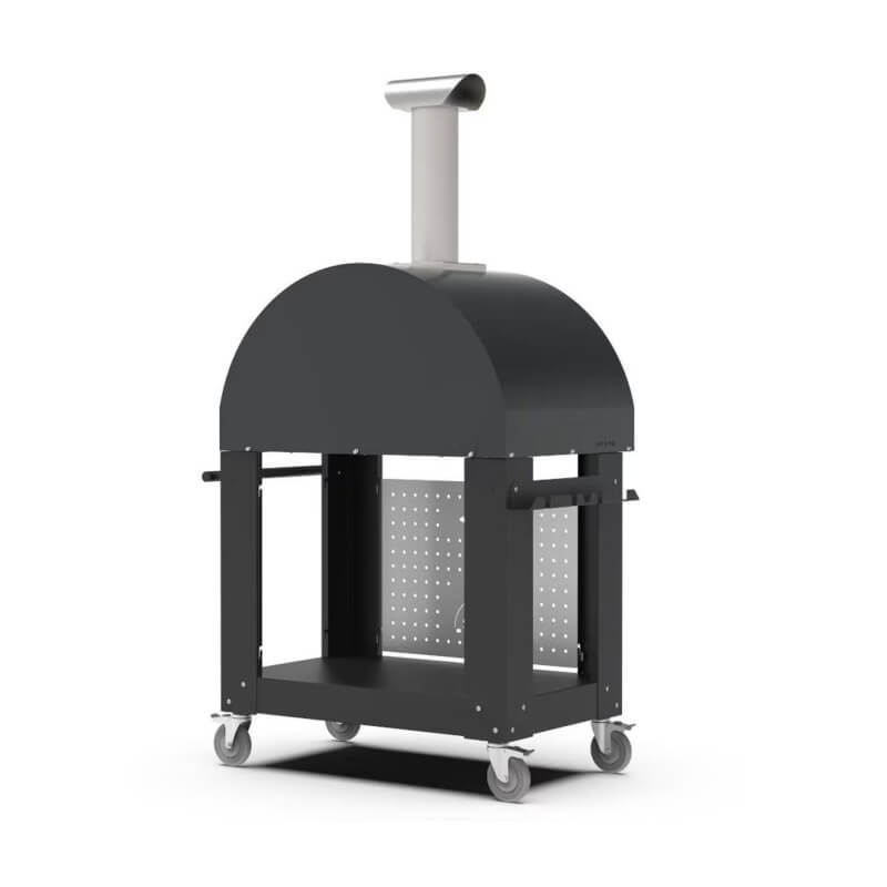 Alfa Classico 2 Pizze Wood-Fired Pizza Oven w/ Cart | Cart Storage For Wood