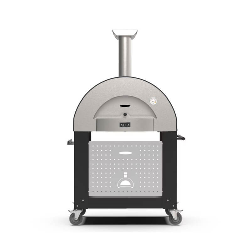 Alfa Classico 2 Pizze Wood-Fired Pizza Oven w/ Cart - Ardesia Grey