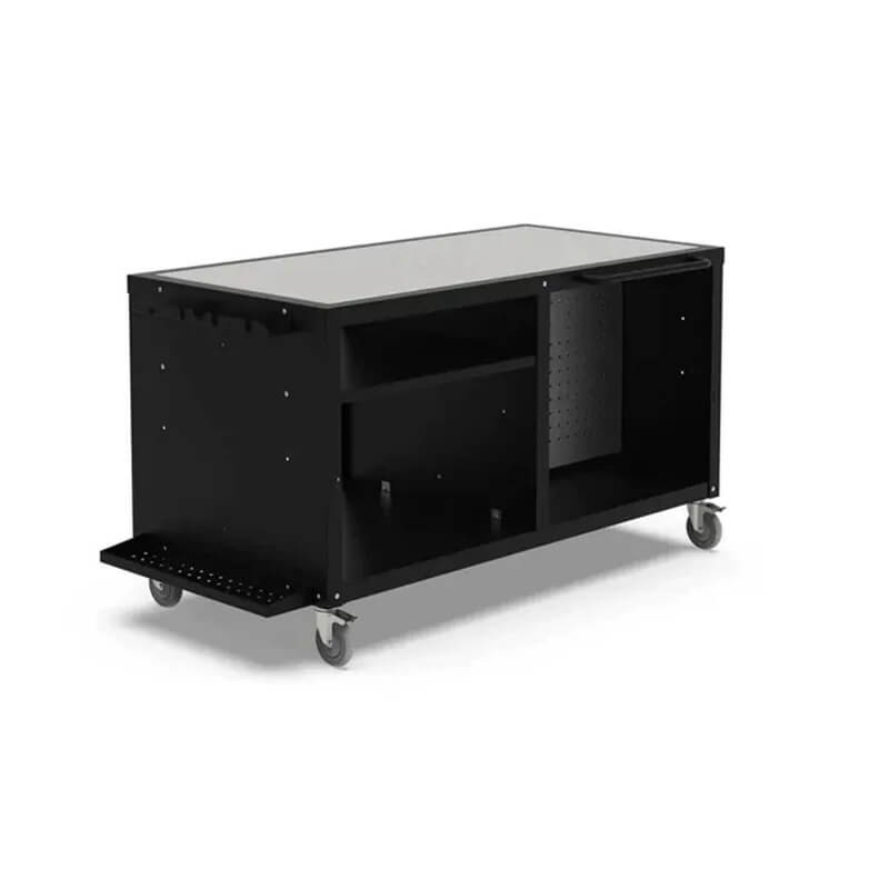 Alfa Cooking Station 160 with Stainless Steel Countertop | Tool Holder on Cart