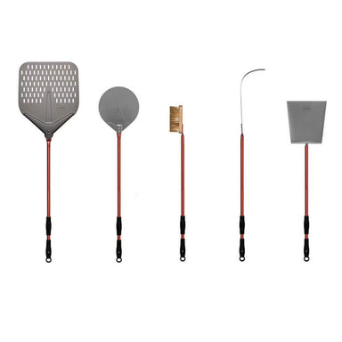 Alfa 36-Inch 5-Piece Pizza Peel Set - Red