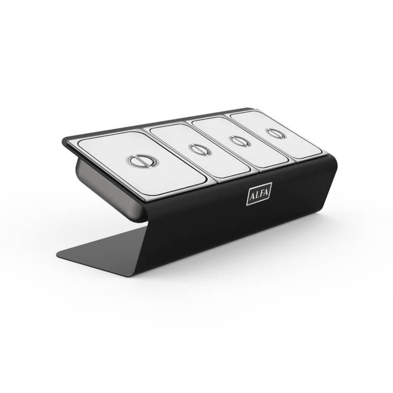 Alfa Forni Topping Station 4 Trays | Stainless Steel Lids