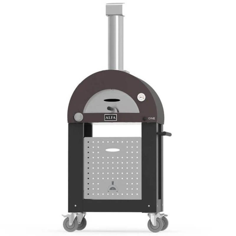 Alfa Moderno 1 Pizze Gas Pizza Oven w/ Cart - Copper