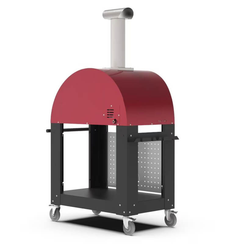 Alfa Moderno 2 Pizze Gas Pizza Oven w/ Cart | Gas Connection on Rear