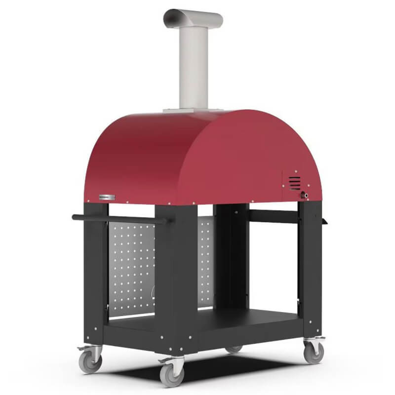 Alfa Moderno 3 Pizze Gas Pizza Oven w/ Cart | Gas Connection Rear View