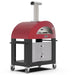 Alfa Moderno 3 Pizze Gas Pizza Oven w/ Cart | Stainless Steel Door