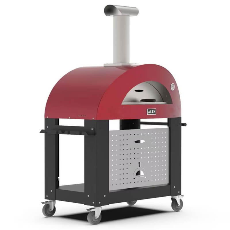 Alfa Moderno 3 Pizze Gas Pizza Oven w/ Cart | Cart Tool Holder