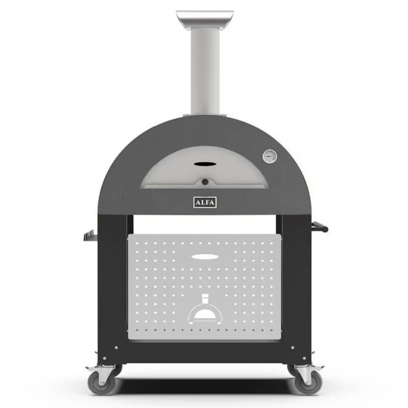 Alfa Moderno 3 Pizze Gas Pizza Oven w/ Cart - Anthracite Grey