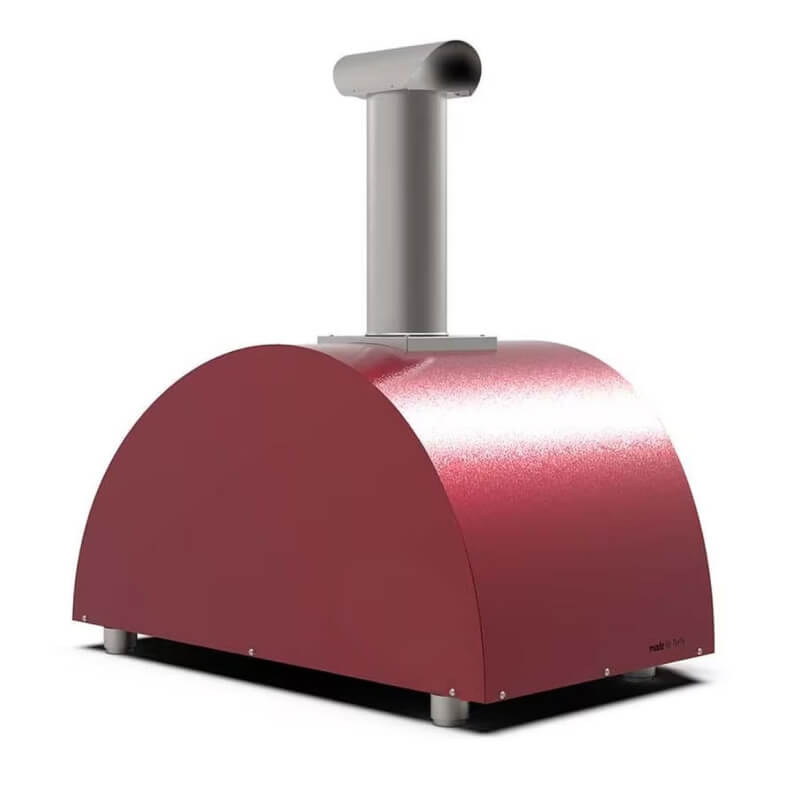 Alfa Moderno 3 Pizze Wood-Fired Pizza Oven -  Red | Rear View
