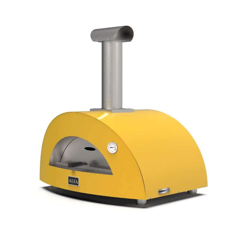 Alfa Moderno 3 Pizze Wood-Fired Pizza Oven - Fire Yellow | Countertop Configuration