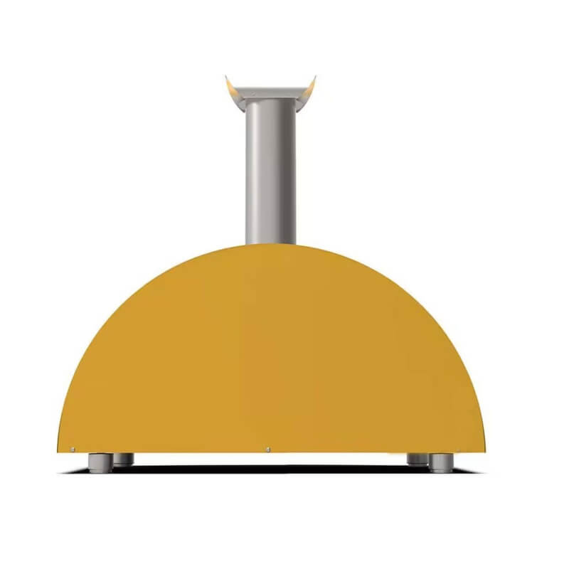 Alfa Moderno 3 Pizze Wood-Fired Pizza Oven - Fire Yellow | Rear View