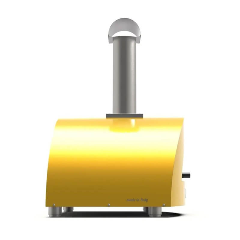 Alfa Moderno 3 Pizze Wood-Fired Pizza Oven - Fire Yellow | Stainless Steel Chimney