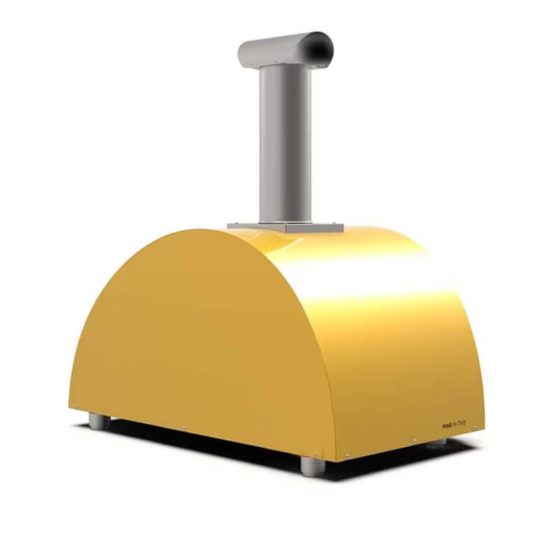 Alfa Moderno 3 Pizze Wood-Fired Pizza Oven - Fire Yellow | Angled View