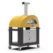 Alfa Moderno 3 Pizze Wood-Fired Pizza Oven w/ Cart - Fire Yellow | Cast Wheels on Cart