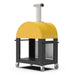 Alfa Moderno 3 Pizze Wood-Fired Pizza Oven w/ Cart - Fire Yellow | Tool Holder on Cart