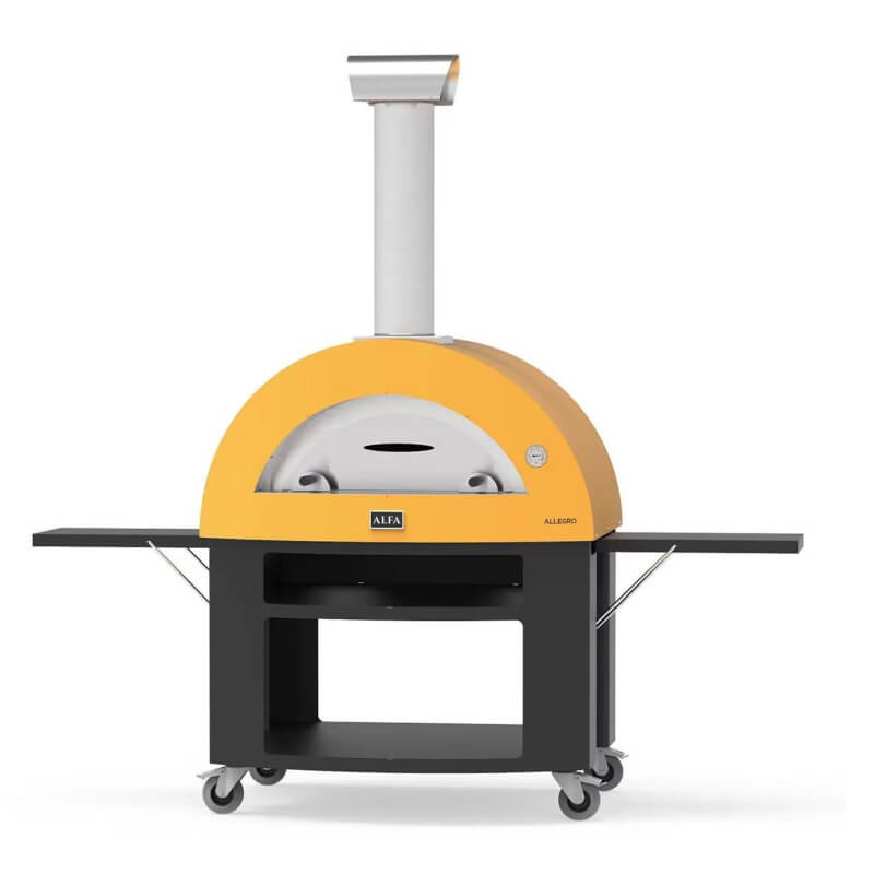 Alfa Moderno 5 Pizze Gas Pizza Oven w/ Cart - Imperial Yellow