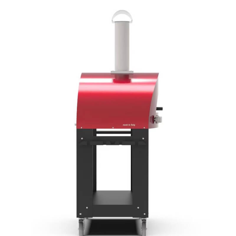 Alfa Moderno 2 Pizze Wood - Fired Pizza Oven w/ Cart | Tool Holder On Cart