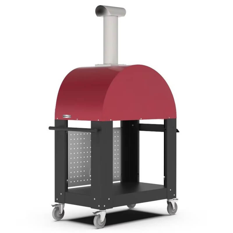 Alfa Moderno 2 Pizze Wood - Fired Pizza Oven w/ Cart | Locking Caster Wheels