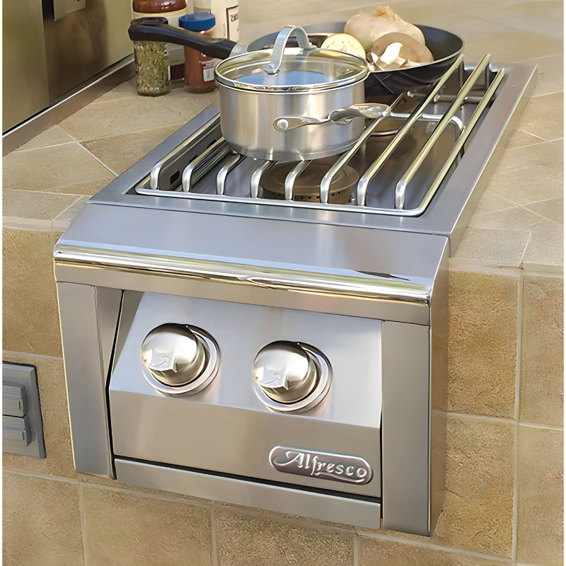 Alfresco Built-In Double Side Burner  | Mounted in Countertop