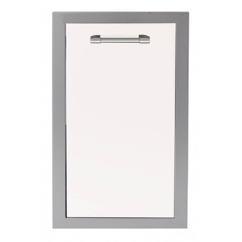 Alfresco 20-Inch Stainless Steel Soft-Close Dual Trash Center | Signal White Matte