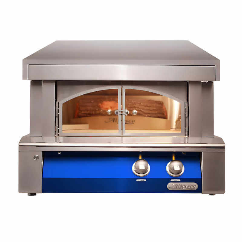 Alfresco 30-Inch Built-in Outdoor Pizza Oven Plus With Marine Armour | Ultramarine Blue